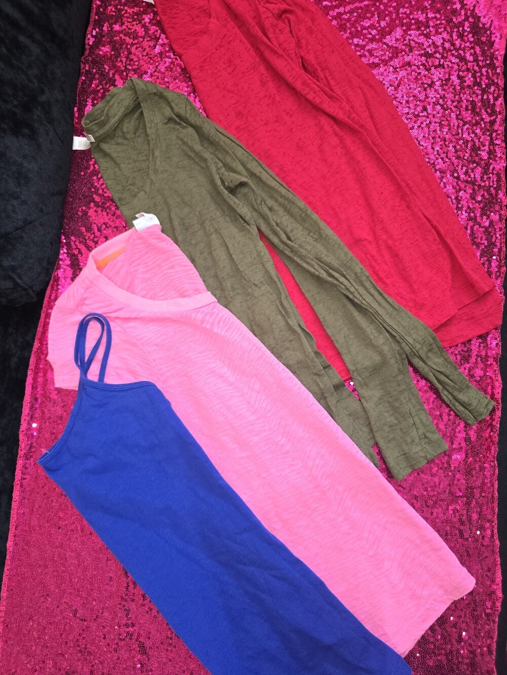 Mixed Women's Tank & Long Sleeve Tops - Pink, Blue, Olive, Red